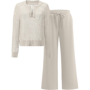 image:imageANRABESS Two Piece Sets For Women Fall Lounge Travel Airport OutfitsLight Tan