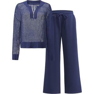 image:imageANRABESS Two Piece Sets For Women Fall Lounge Travel Airport OutfitsNavy Blue