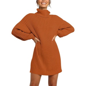 image:imageANRABESS Women Oversized Cowl Neck Fall Long Sleeve Sweater DressPumpkin
