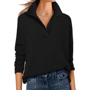 image:imageANRABESS Women Polo V Neck Lightweight Fall SweatersBlack