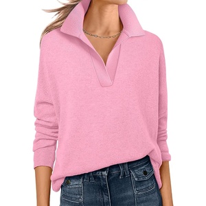 image:imageANRABESS Women Polo V Neck Lightweight Fall SweatersPink