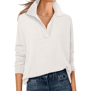 image:imageANRABESS Women Polo V Neck Lightweight Fall SweatersWhite