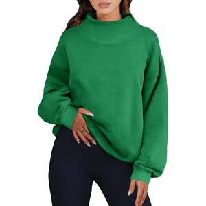 image:imageANRABESS Womens Mock Neck Sweatshirt Oversized PulloverGreen