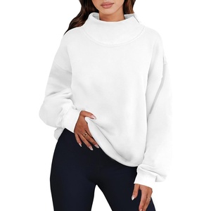 image:imageANRABESS Womens Mock Neck Sweatshirt Oversized PulloverWhite