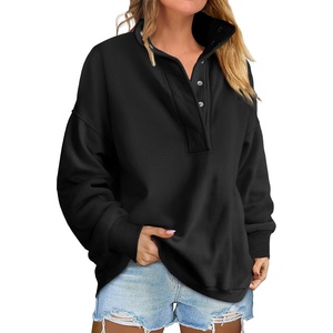 image:imageANRABESS Womens Oversized Sweatshirt Mock Neck Henley 2026 Fall OutfitsBlack