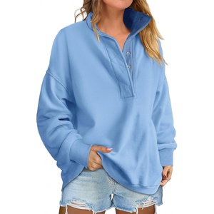image:imageANRABESS Womens Oversized Sweatshirt Mock Neck Henley 2026 Fall OutfitsBright Blue