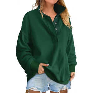 image:imageANRABESS Womens Oversized Sweatshirt Mock Neck Henley 2026 Fall OutfitsDeep Green