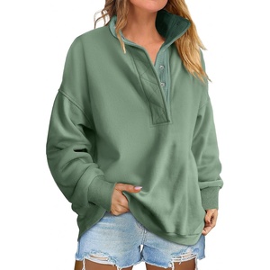 image:imageANRABESS Womens Oversized Sweatshirt Mock Neck Henley 2026 Fall OutfitsGreen