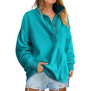 image:imageANRABESS Womens Oversized Sweatshirt Mock Neck Henley 2026 Fall OutfitsLake Green