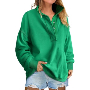 image:imageANRABESS Womens Oversized Sweatshirt Mock Neck Henley 2026 Fall OutfitsLight Green