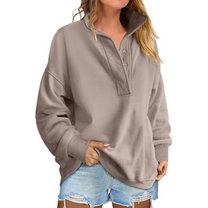 image:imageANRABESS Womens Oversized Sweatshirt Mock Neck Henley 2026 Fall OutfitsMocha