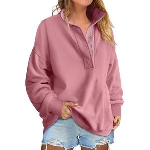 image:imageANRABESS Womens Oversized Sweatshirt Mock Neck Henley 2026 Fall OutfitsPink