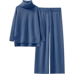 image:imageANRABESS Womens Oversized Turtleneck Sweater SetsBlue
