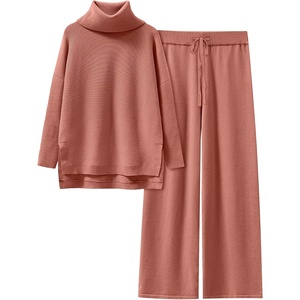 image:imageANRABESS Womens Oversized Turtleneck Sweater SetsRust