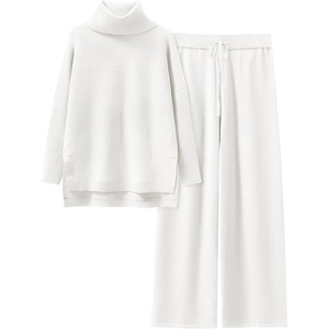 image:imageANRABESS Womens Oversized Turtleneck Sweater SetsWhite