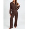 image:imageANRABESS 2 Piece Lounge Sets for Women Fall Travel OutfitRed Brown