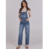 image:imageANRABESS Denim Bib Overalls for Women Loose Fit Jean JumpsuitA Washed Blue