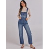 image:imageANRABESS Denim Bib Overalls for Women Loose Fit Jean JumpsuitA Washed Blue