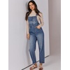 image:imageANRABESS Denim Bib Overalls for Women Loose Fit Jean JumpsuitA Washed Blue
