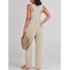image:imageANRABESS Denim Bib Overalls for Women Loose Fit Jean JumpsuitApricot