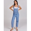 image:imageANRABESS Denim Bib Overalls for Women Loose Fit Jean JumpsuitB Washed Blue