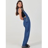 image:imageANRABESS Denim Bib Overalls for Women Loose Fit Jean JumpsuitWashed Deep Blue
