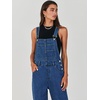 image:imageANRABESS Denim Bib Overalls for Women Loose Fit Jean JumpsuitWashed Deep Blue