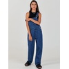 image:imageANRABESS Denim Bib Overalls for Women Loose Fit Jean JumpsuitWashed Deep Blue