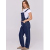 image:imageANRABESS Denim Bib Overalls for Women Loose Fit Jean JumpsuitWashed Deep Indigo