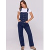 image:imageANRABESS Denim Bib Overalls for Women Loose Fit Jean JumpsuitWashed Deep Indigo