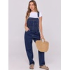 image:imageANRABESS Denim Bib Overalls for Women Loose Fit Jean JumpsuitWashed Deep Indigo