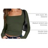 image:imageANRABESS Long Sleeve Shirts for Women Double Lined Crop TopsArmy Green