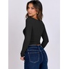 image:imageANRABESS Long Sleeve Shirts for Women Double Lined Crop TopsBlack