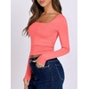 image:imageANRABESS Long Sleeve Shirts for Women Double Lined Crop TopsBright Coral