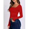 image:imageANRABESS Long Sleeve Shirts for Women Double Lined Crop TopsBright Red