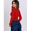 image:imageANRABESS Long Sleeve Shirts for Women Double Lined Crop TopsBright Red