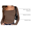 image:imageANRABESS Long Sleeve Shirts for Women Double Lined Crop TopsBrown