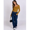 image:imageANRABESS Long Sleeve Shirts for Women Double Lined Crop TopsCaramel