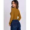 image:imageANRABESS Long Sleeve Shirts for Women Double Lined Crop TopsCaramel