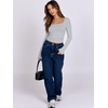image:imageANRABESS Long Sleeve Shirts for Women Double Lined Crop TopsGrey