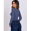 image:imageANRABESS Long Sleeve Shirts for Women Double Lined Crop TopsHaze Blue