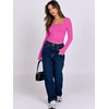 image:imageANRABESS Long Sleeve Shirts for Women Double Lined Crop TopsHot Pink