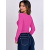 image:imageANRABESS Long Sleeve Shirts for Women Double Lined Crop TopsHot Pink