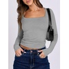 image:imageANRABESS Long Sleeve Shirts for Women Double Lined Crop TopsLight Gray