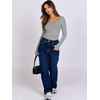 image:imageANRABESS Long Sleeve Shirts for Women Double Lined Crop TopsLight Gray