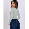 image:imageANRABESS Long Sleeve Shirts for Women Double Lined Crop TopsLight Green