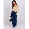 image:imageANRABESS Long Sleeve Shirts for Women Double Lined Crop TopsLight Khaki
