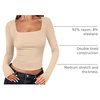 image:imageANRABESS Long Sleeve Shirts for Women Double Lined Crop TopsLight Khaki