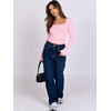 image:imageANRABESS Long Sleeve Shirts for Women Double Lined Crop TopsLight Pink