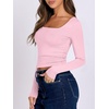 image:imageANRABESS Long Sleeve Shirts for Women Double Lined Crop TopsLight Pink